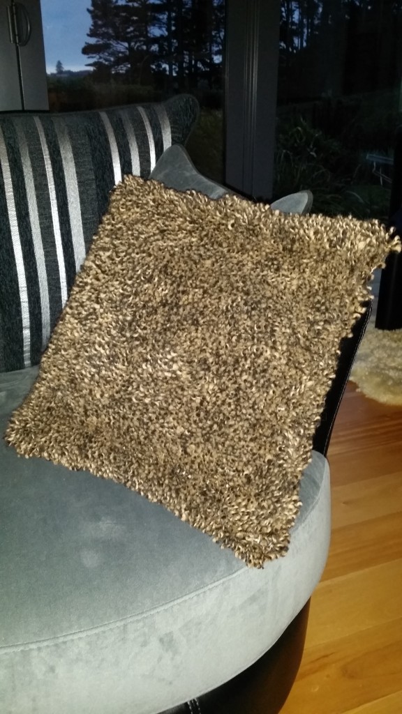hand knotted brown cushion 40x40cm $66NZD
